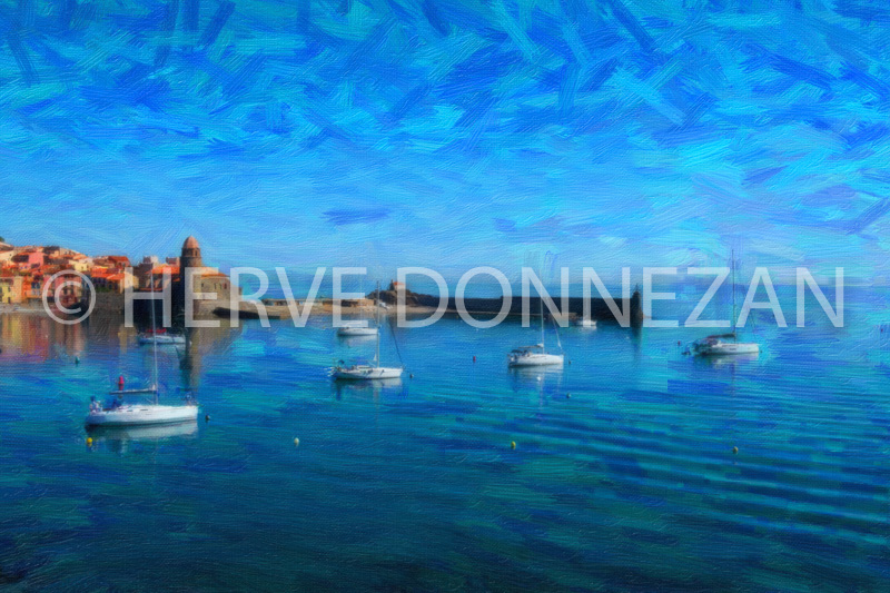 6647-0160035-COLLIOURE-BLEU VOILIER-PAINT-PAINT