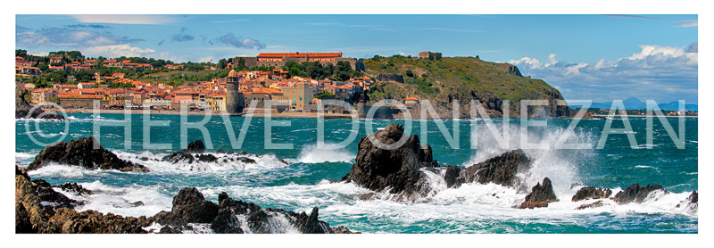 6601-COLLIOURE-VAGUES-PANO 33X95